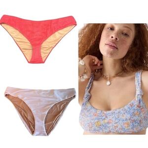 J Crew Scrunchie Knotted Scoop Neck Bikini & 2 Mix & Match Bottoms Size 2X 3X